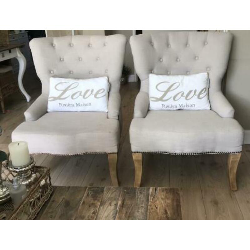 2 prachtige beige fauteuils