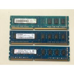 4GB DDR3 Samsung-Hynix-Ramaxel-Elpida-Micron voor Desktops