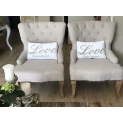 2 prachtige beige fauteuils