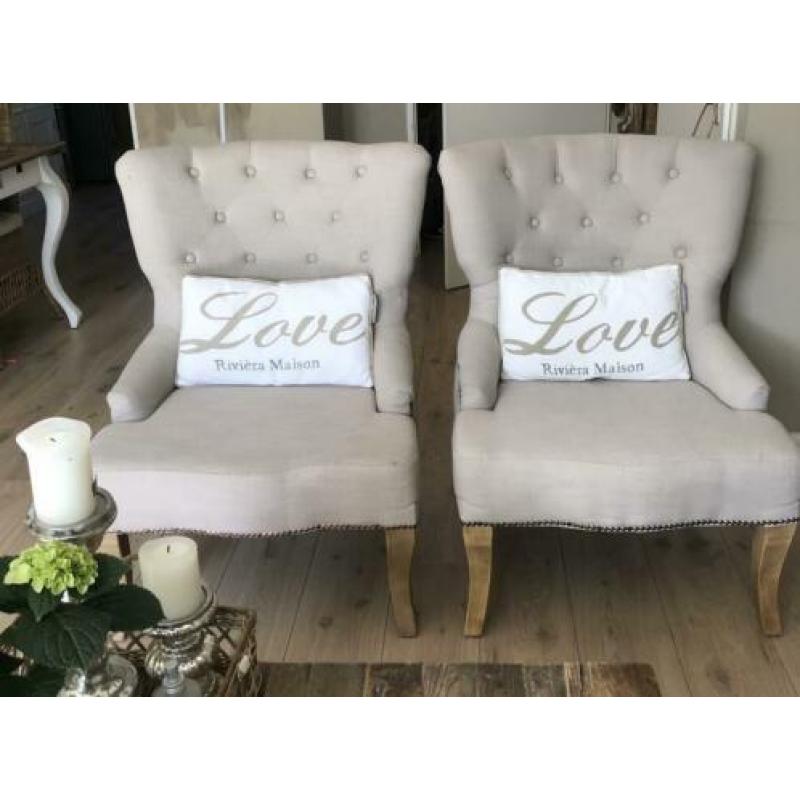 2 prachtige beige fauteuils