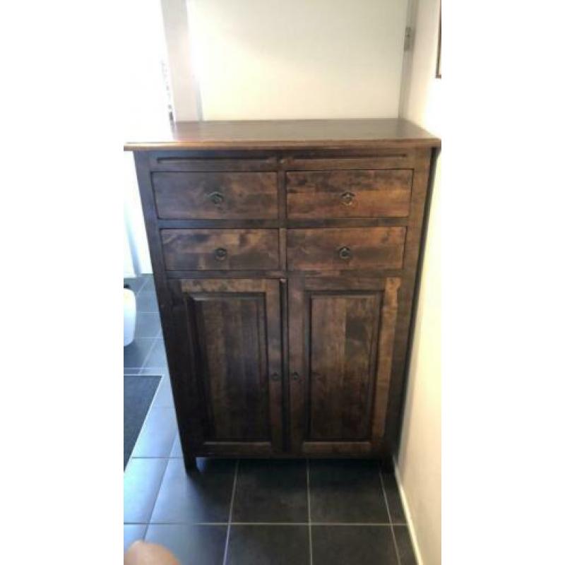 Koloniale stijl stevig donkerbruine houten kast