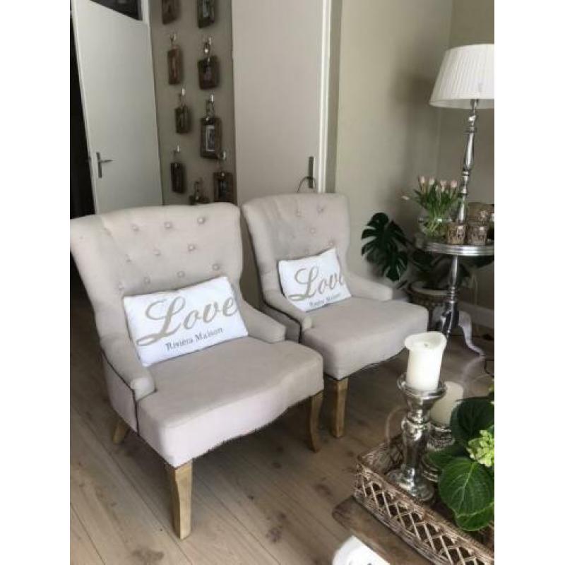 2 prachtige beige fauteuils