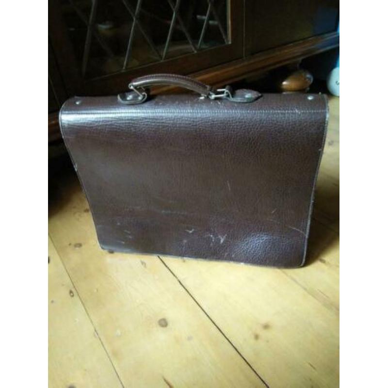 vintage Tas leder PTT