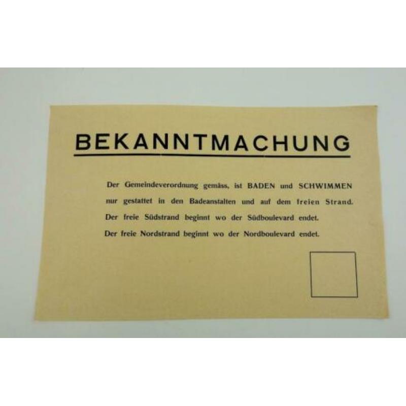 Duitse ww2 strand bekendmaking poster