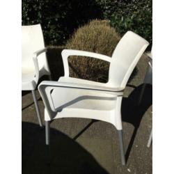 Kunststof tuinstoel 6x wit