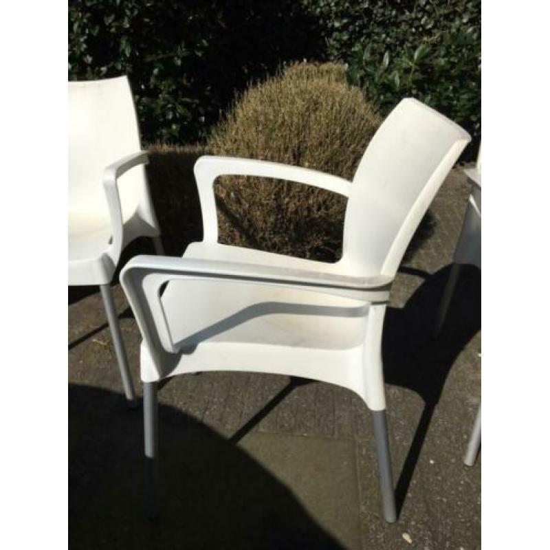 Kunststof tuinstoel 6x wit