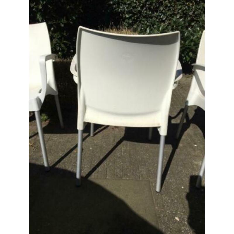 Kunststof tuinstoel 6x wit