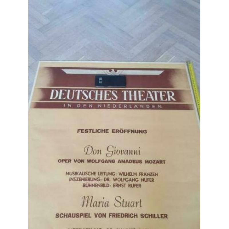 WW2 WO2 grote poster: Deutsches Theater in den Niederlanden