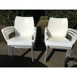 Kunststof tuinstoel 6x wit