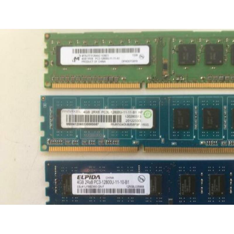 4GB DDR3 Samsung-Hynix-Ramaxel-Elpida-Micron voor Desktops