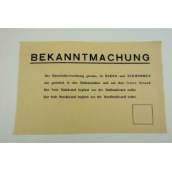 Duitse ww2 strand bekendmaking poster