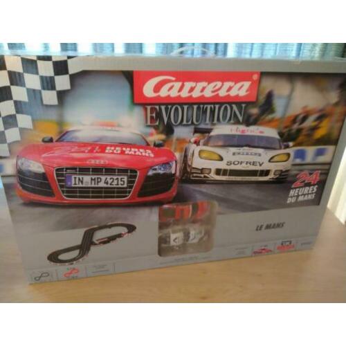 Carrera Evolution slot-car baan Le-Mans Pacecar & Corvette