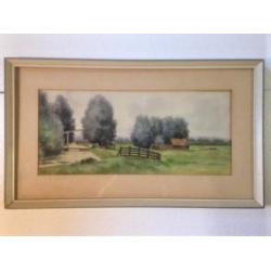 Heel fraai Hollands landschap 1937, geschilderd door J. Boer
