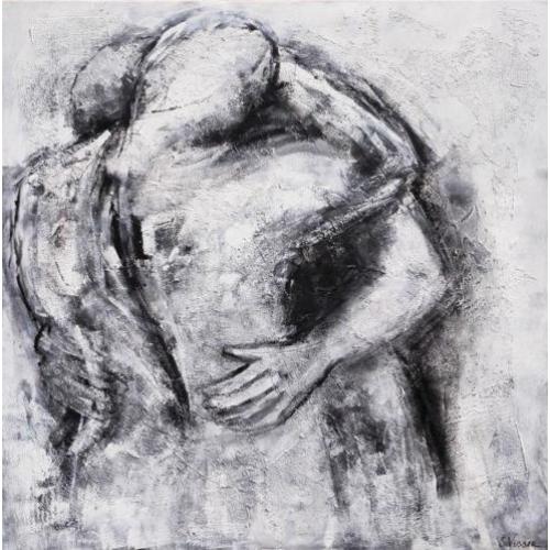 " The Embrace " Acrylschilderij van Suzanne Visser