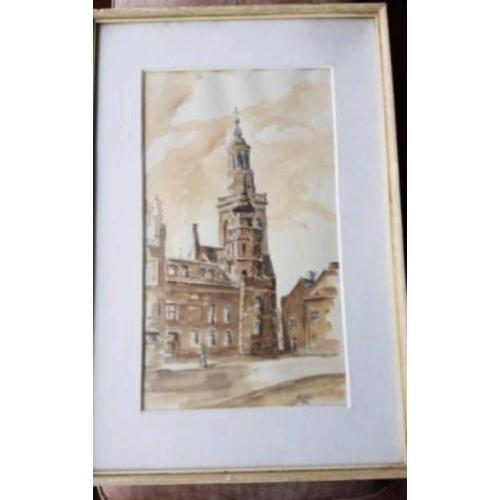 Originele pentekening Kampen A.C. Vos 1954 Scheen