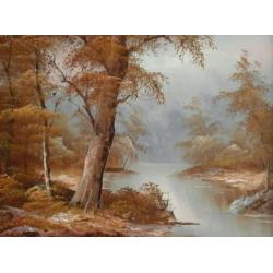 Romantisch bos met een beekje - sfeervol landschap