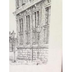 Delft : " mooi ingelijste tekening van de " grote kerk "