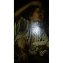 Groot antiek schilderij Murillo de Meloeneters 160cmx120cm