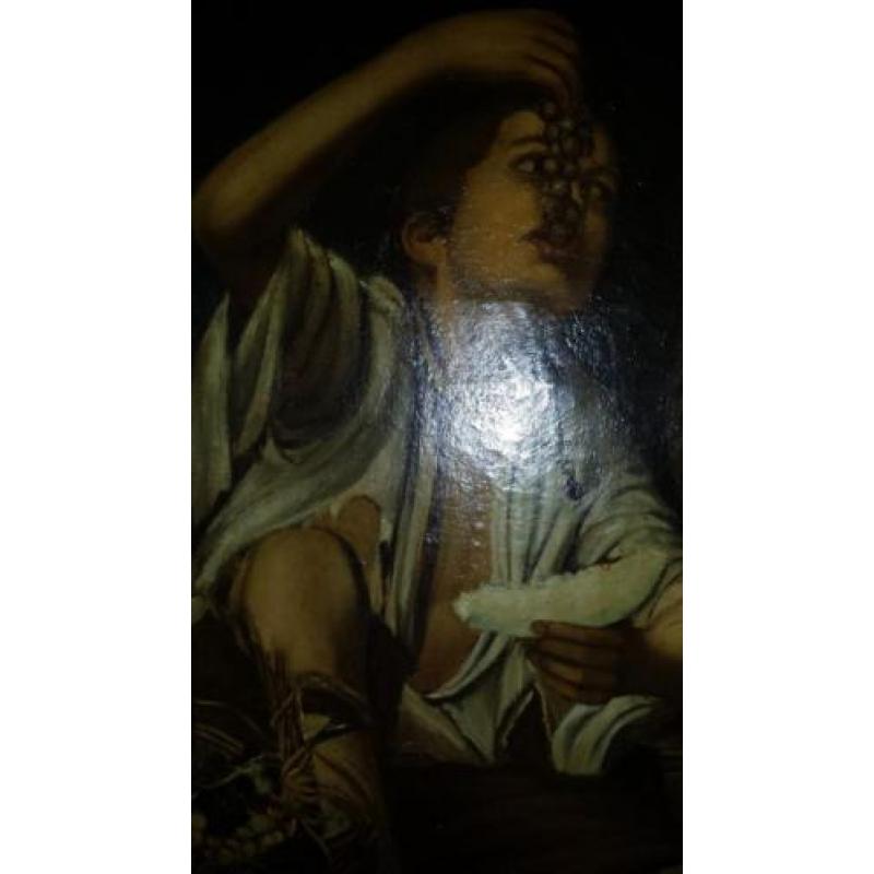 Groot antiek schilderij Murillo de Meloeneters 160cmx120cm