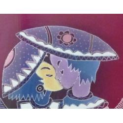 Japans ? - jaren '90 - tempera achter glas - gelijst nr.2