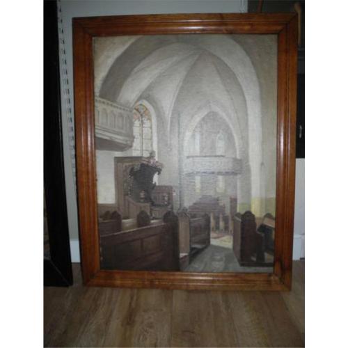 Schilderij Kerkinterieur Kwintenberg 1941