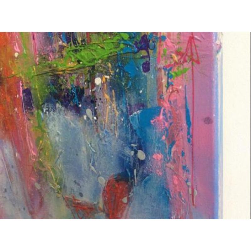 Grote abstracte kunst stad veel verf