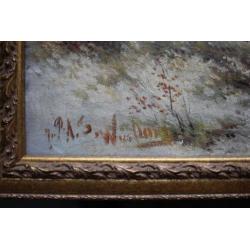 Fraaie olie/doek, voluit gesigneerd