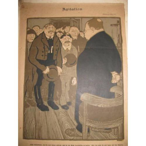 Tekening van Bruno Paul, uit het blad simplicissimus "Agita