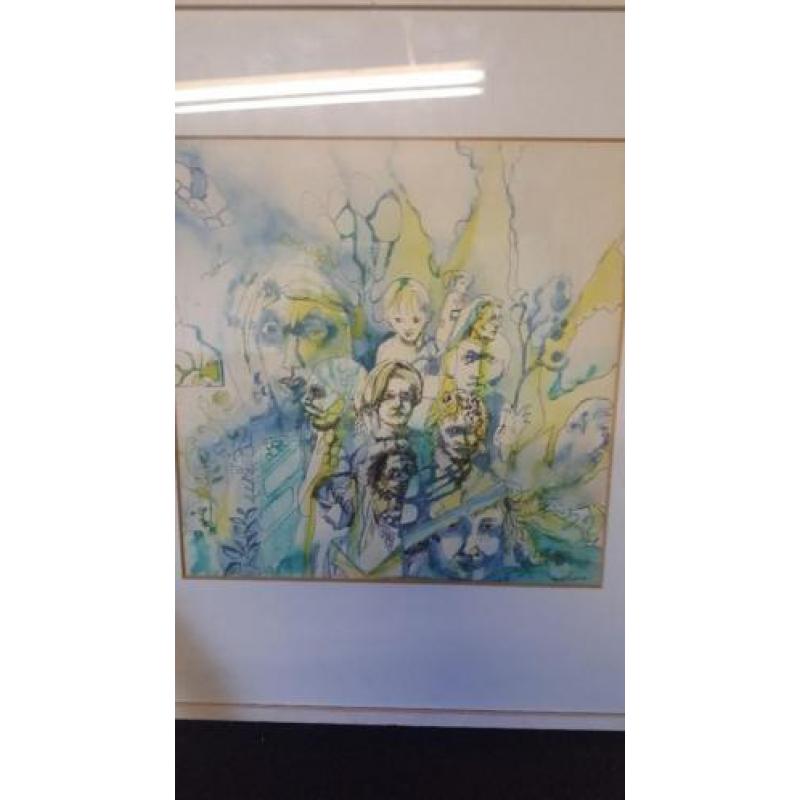 Tekening illustratie Maaike Putman 1974 aquarel