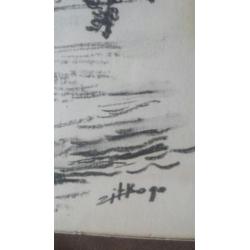 Originele tekening Zitko 1990 Praag Nationaal Theater