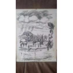 Originele tekening Zitko 1990 Praag Nationaal Theater