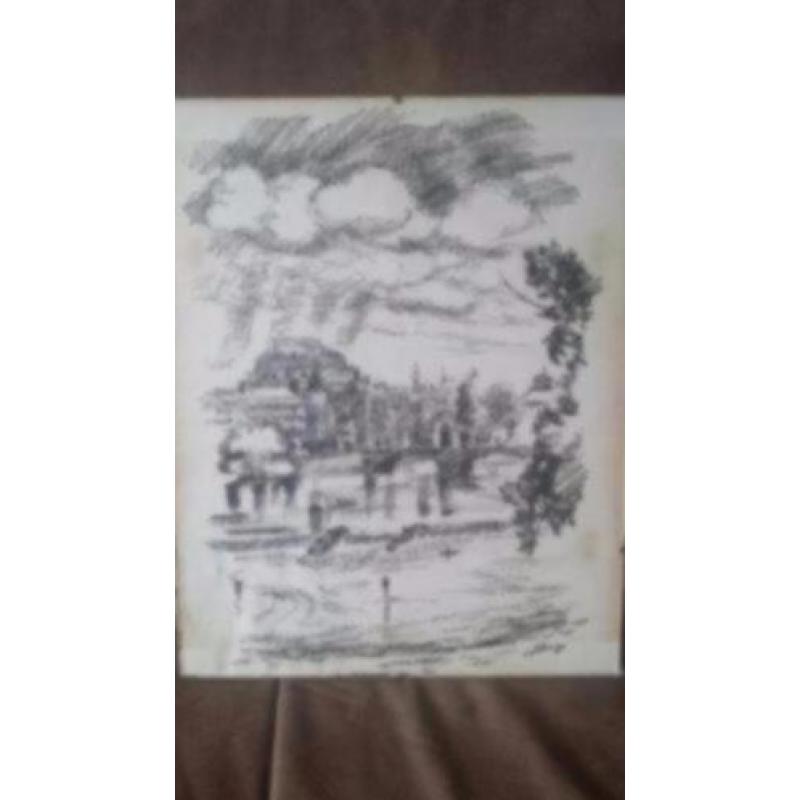 Originele tekening Zitko 1990 Praag Nationaal Theater