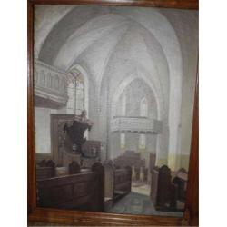 Schilderij Kerkinterieur Kwintenberg 1941