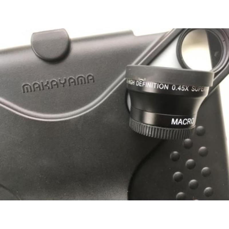 Makayama filmstand Ipad 3 met Neewer groothoek lens