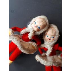 Oude kerst; twee schaatssters heel leuk!!