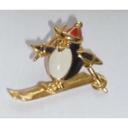 Kerstpinguins als broche