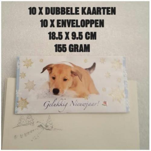 Dubbele wenskaarten x 10 stuks met envelop