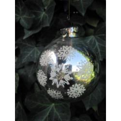 Vintage oude Kerstversiering zilveren Kerstbal deco sterren