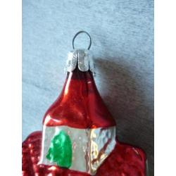 Brocante oude kerstbal, kerkje 07