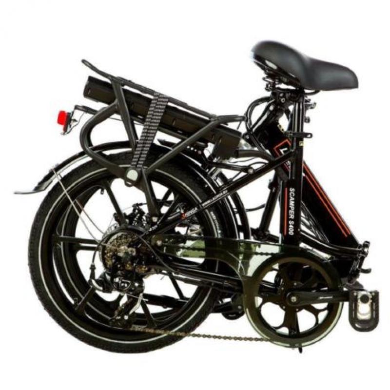 Shinga lacros Scamper S400 elektrische vouwfiets zwart