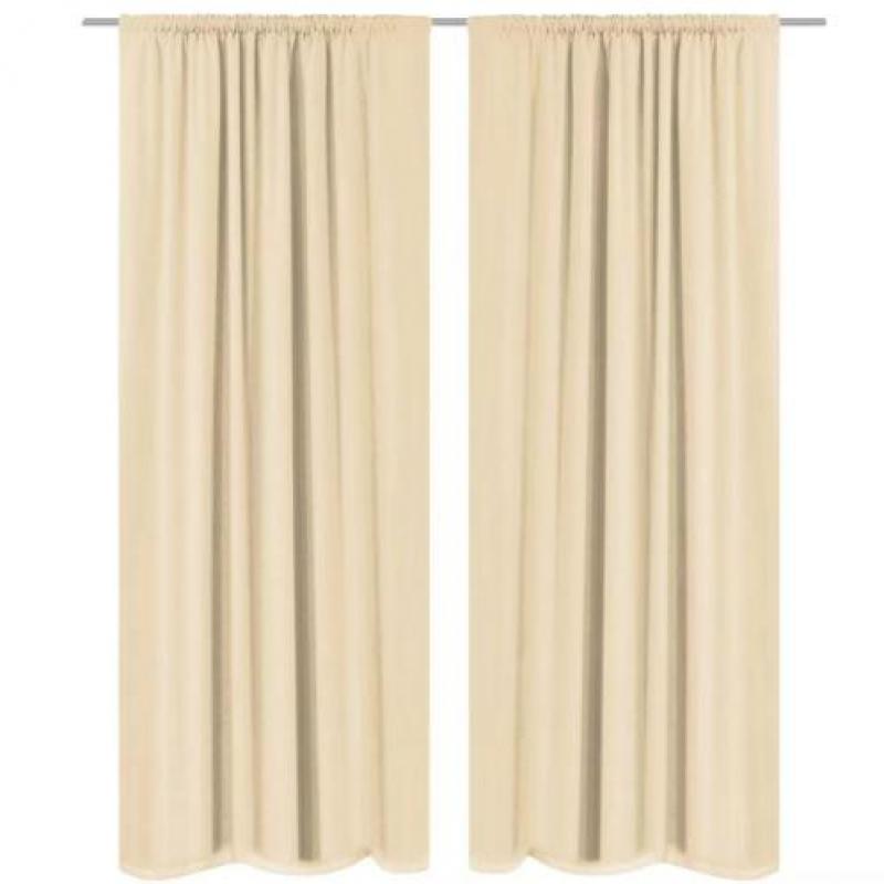 vidaXL Gordijnen verduisterend dubbellaags 140x245 cm beige