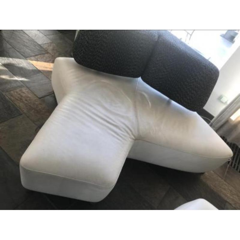 Leolux archipel plus set bank banken zithoek leer wit 3+2,5
