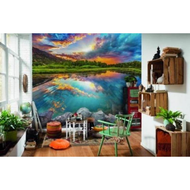 Kleurrijk Rivier Fotobehang Vliesbehang 368×248 XXL4-016