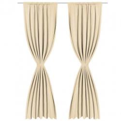 vidaXL Gordijnen verduisterend dubbellaags 140x245 cm beige