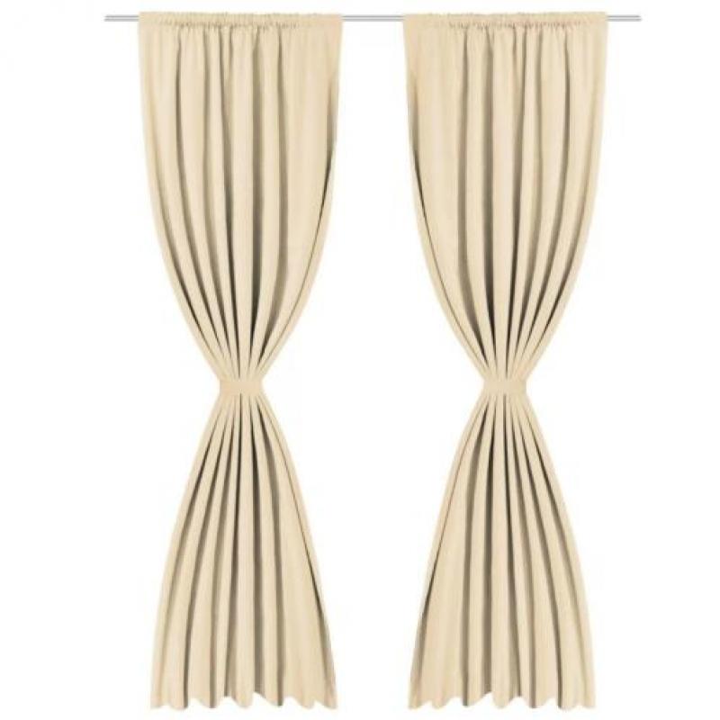 vidaXL Gordijnen verduisterend dubbellaags 140x245 cm beige