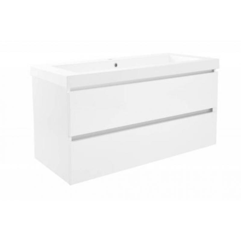 Badkamermeubel Luna 100X47 Wit (2 Laden)