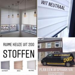 Dubbele rolgordijn op maat wit zwart bruin creme grijs goud