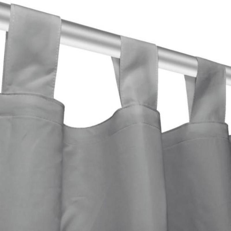 vidaXL Micro-satijnen gordijnen met lussen 140x175 cm grijs