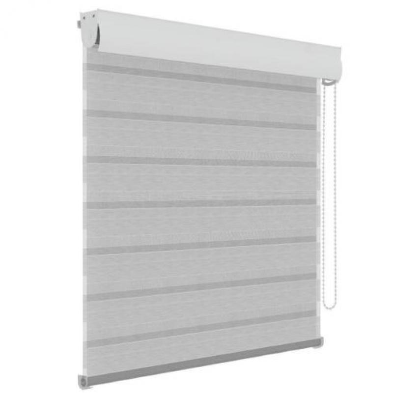 Decosol Duo rolgordijn lichtdoorlatend structuur wit/grijs