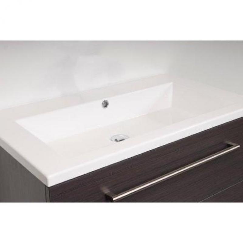 Saniclass Rome badmeubel 100cm black wood zonder kraangat